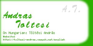 andras toltesi business card