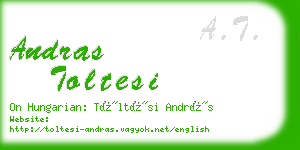 andras toltesi business card